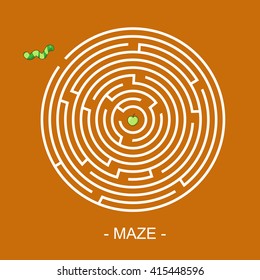 Maze for a worm that must come to an apple