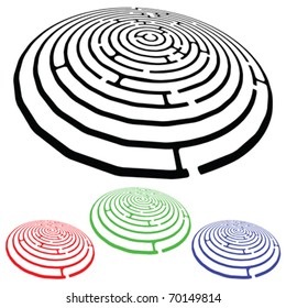 mazes design elements against white background, abstract vector art illustration