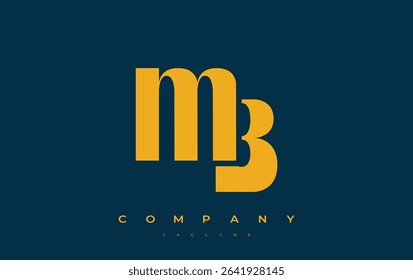 MB Abstract Geometric Logo Design. Modern and elegant logo design with simplistic typography elements, showcasing branding excellence.