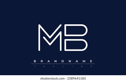 MB Abstract letter logo. This logo icon incorporate with abstract shape in the creative way