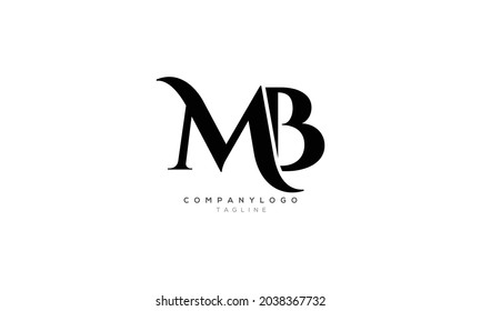 MB, BM, Abstract initial monogram letter alphabet logo design