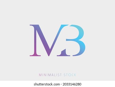 MB, BM, B, M Abstract Vector Icon Logo Alphabet Monogram Illustration Initial Template letter for Business, Real Estate Brand Identity, Company, Building. Minimalist Creative Trendy Logo Design 