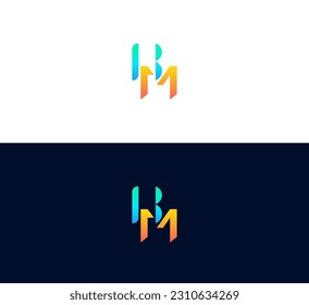 MB, BM letter vector logo abstract template