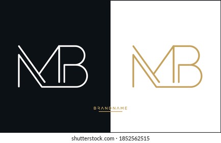 MB, BM, M, B Abstract Letters Logo Emblem Monogram