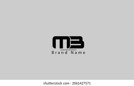 Modelo de monograma del logotipo del vector abstracto BM M B MB