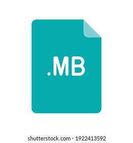 MB file format flat icon. Linear style sign for mobile concept and web design. Simple color symbol. Vector illustration isolated on white background. EPS 10.