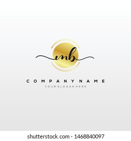 MB handwriting initial logo template vector.
