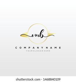 MB handwriting initial logo template vector.