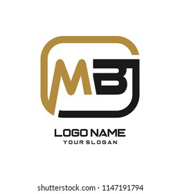 MB initial box letter logo template vector