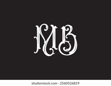 MB initial creative modern minimalist elegant logo design for luxury band company
