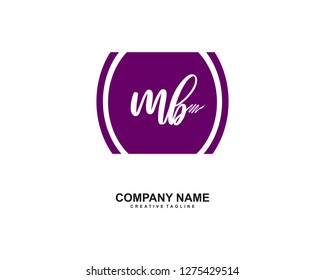 MB Initial Handwriting Logo Template Vector