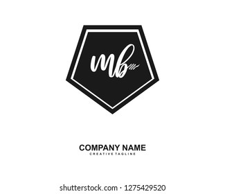 MB Initial Handwriting Logo Template Vector