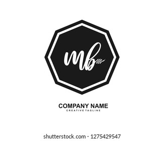 MB Initial Handwriting Logo Template Vector
