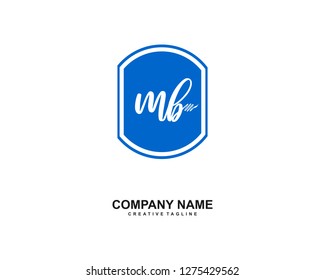 MB Initial Handwriting Logo Template Vector
