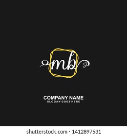 MB Initial handwriting logo vector 