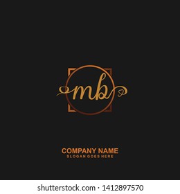 MB Initial handwriting logo vector 