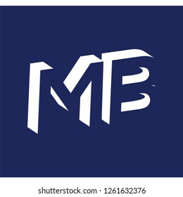 MB initial letter with negative space logo icon vector template