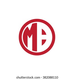 MB initial letters circle business logo red