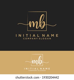 MB Initial letters, handwriting signature logo.