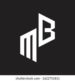 MB Initial Letters logo monogram with up to down style