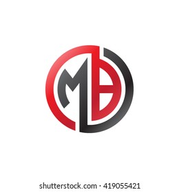 MB initial letters looping linked circle logo red black