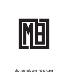 MB initial letters looping linked square monogram logo