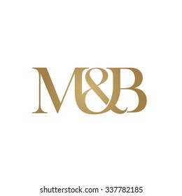 M&B Initial logo. Ampersand monogram golden logo