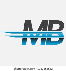 MB initial logo company name colored black and blue, Simple and Modern Logo Design.