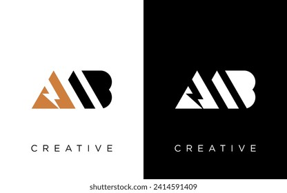MB Initial logo concept with electric template vector