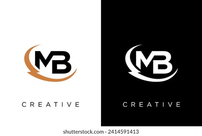 MB Initial logo concept with electric template vector