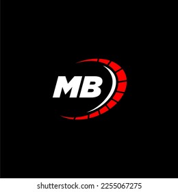 MB initial monogram for automotive logo with speed image design vector