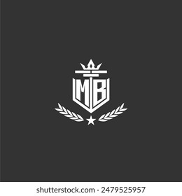 Diseño inicial del logotipo de la marca del monograma de MB para la Imagen del Vector de la corona