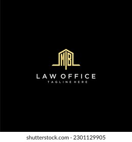 Logo inicial de MB en monograma para oficina de leyes con imagen de diseño de oficina en el hogar