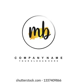 MB initial signature logo. handwriting logo template vector,