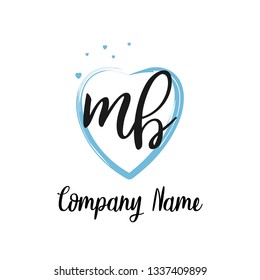 MB initial signature logo. handwriting logo template vector,
