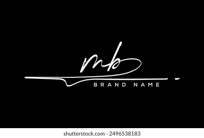 MB letter beauty handwriting vector logo. 
