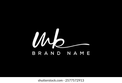 MB letter beauty handwriting vector logo. 