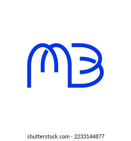 MB letter initial modern logo, minimal line shape monogram