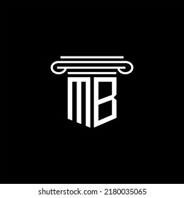 Diseño creativo del logotipo de letra MB con gráfico vectorial