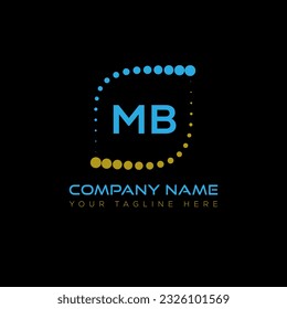 Diseño del logotipo de la letra MB en el fondo negro. El concepto del logotipo de la letra original de MB. Diseño único MB.
