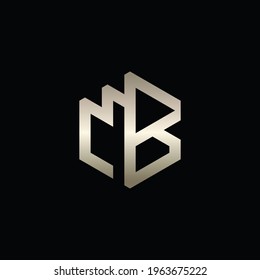 MB letter logo in hexagon shape