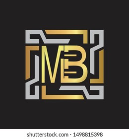 MB Letter logo initial capital monogram with abstract ornament