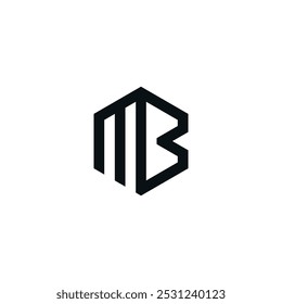 Modelo de vetor de logotipo de letra MB. Design criativo M B. Vetor Premium