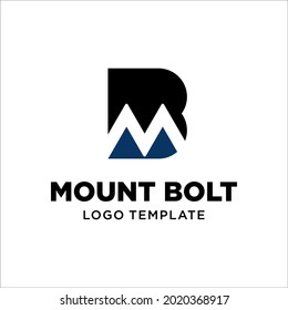 MB letter mountain logo design vector
