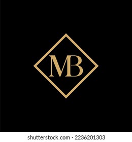 MB letter Squared luxury clasic vintage logo vector image