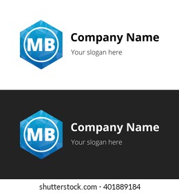 MB Letters , Abstract Polygonal Background Logo, design for Corporate Business Identity, Alphabet letter