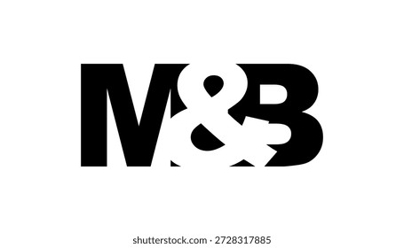 Design do logotipo MB em negrito. Símbolo de identidade branco preto. Emblema de tipografia moderna. ícone Marca corporativa. Modelo de negócios mínimo.