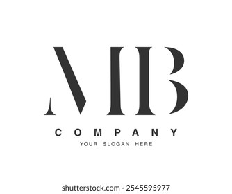 MB Logo-Design. Anfangsbuchstabe m und b Serifenschriftart. Kreative klassische Firmenname Typografie. Trendy Logotype oder Identität. Vektorgrafik.