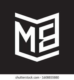 MB Logo Emblem Monogram With Shield Style Design Template Isolated On Black Background