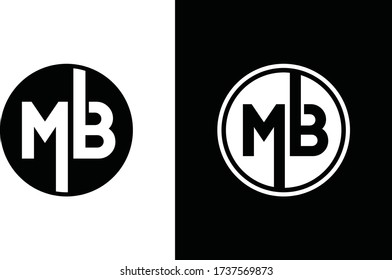 MB logo icon, M B symbol logotype vector